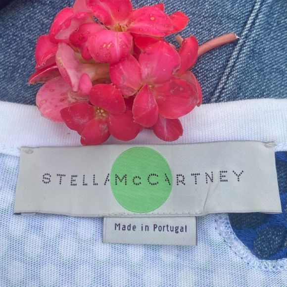 Stella McCartney Multicolored Crewneck T-Shirt w/Mesh Accents. Size XS. EUC - Picture 5 of 9